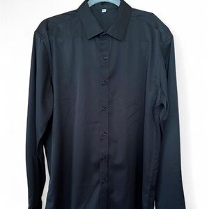 Men's Black Long-Sleeve Dress Shirt